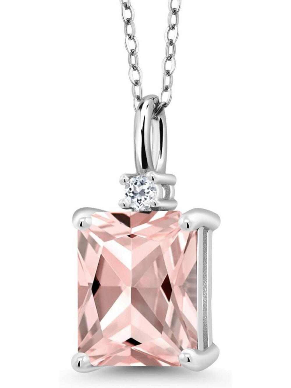 Elegant Birthstone & White Topaz Pendant Necklace | 925 Sterling Silver | 18